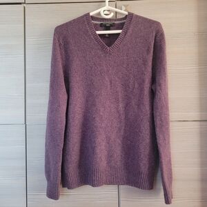 Banana Republic Cashmere Purple V-Neck Sweater